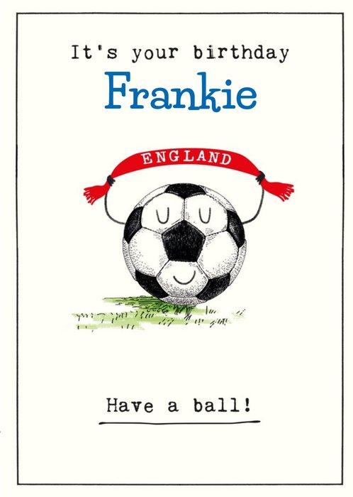 Have A Ball Cute Illustrated Football Birthday Card