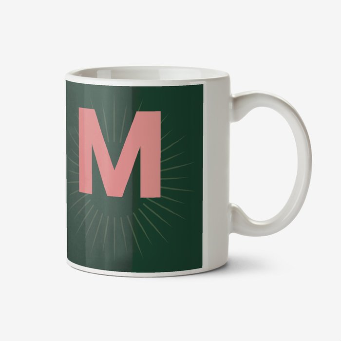 Green Personalise Letter Photo Upload Mug