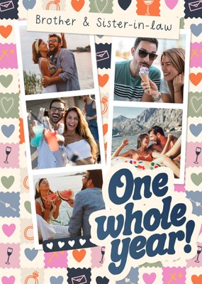 One Whole Year Photo Upload Brother & Sister-In-Law Anniversary Card