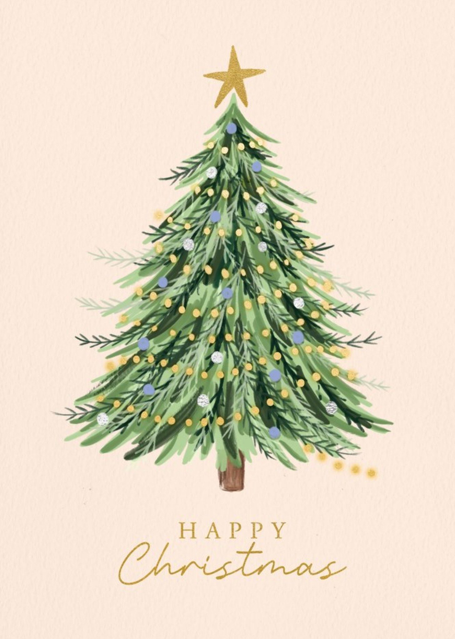 Moonpig Traditional Illustrated Christmas Tree Card