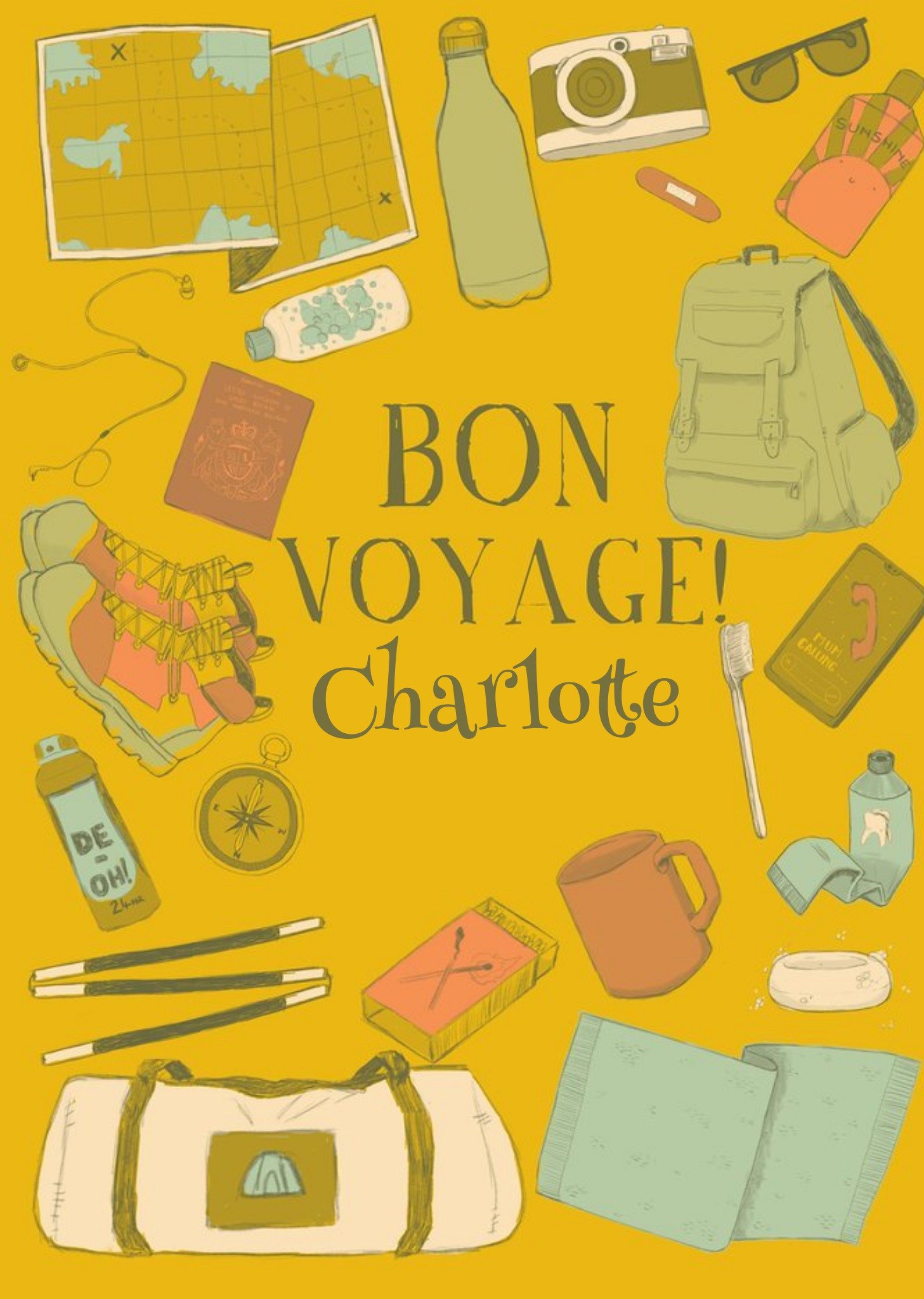 Moonpig Bon Voyage Card - Travelling - Travel - Adventure