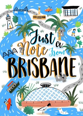 Just A Note From Brisbane Landmarks Postcard