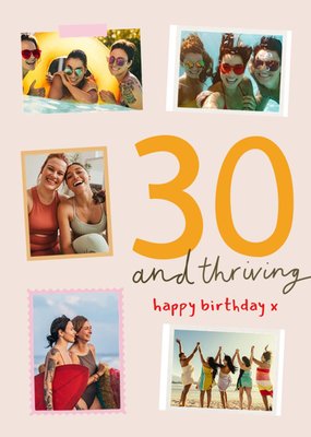 Snap Shots Collage Of Five Photo Uploads 30th Birthday Australia Card