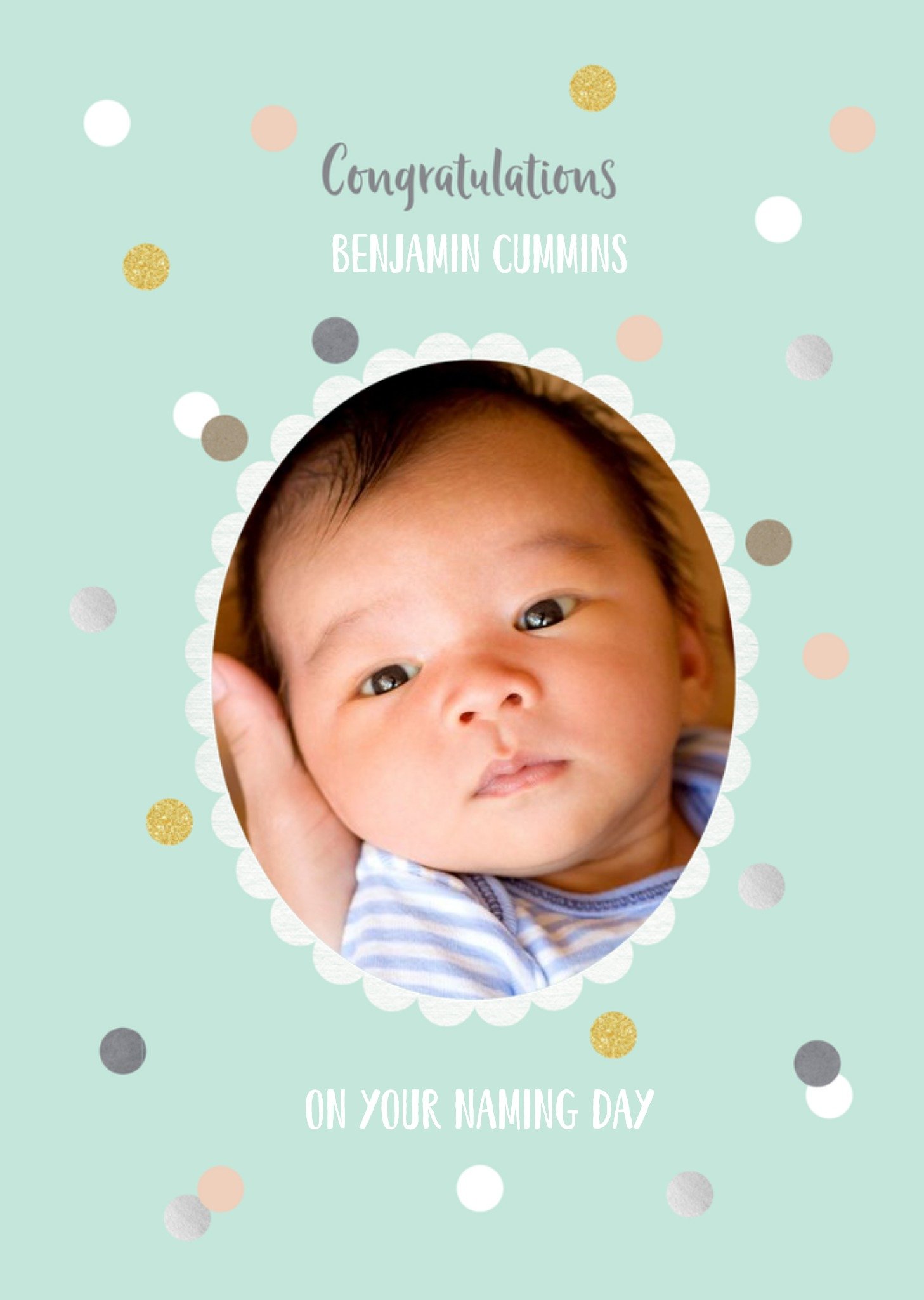 Moonpig Confetti Congratulations On Your Naming Day Photo Upload Card