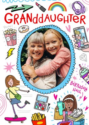 Emma Proctor Illustrated Granddaughter Photo Upload Birthday Card