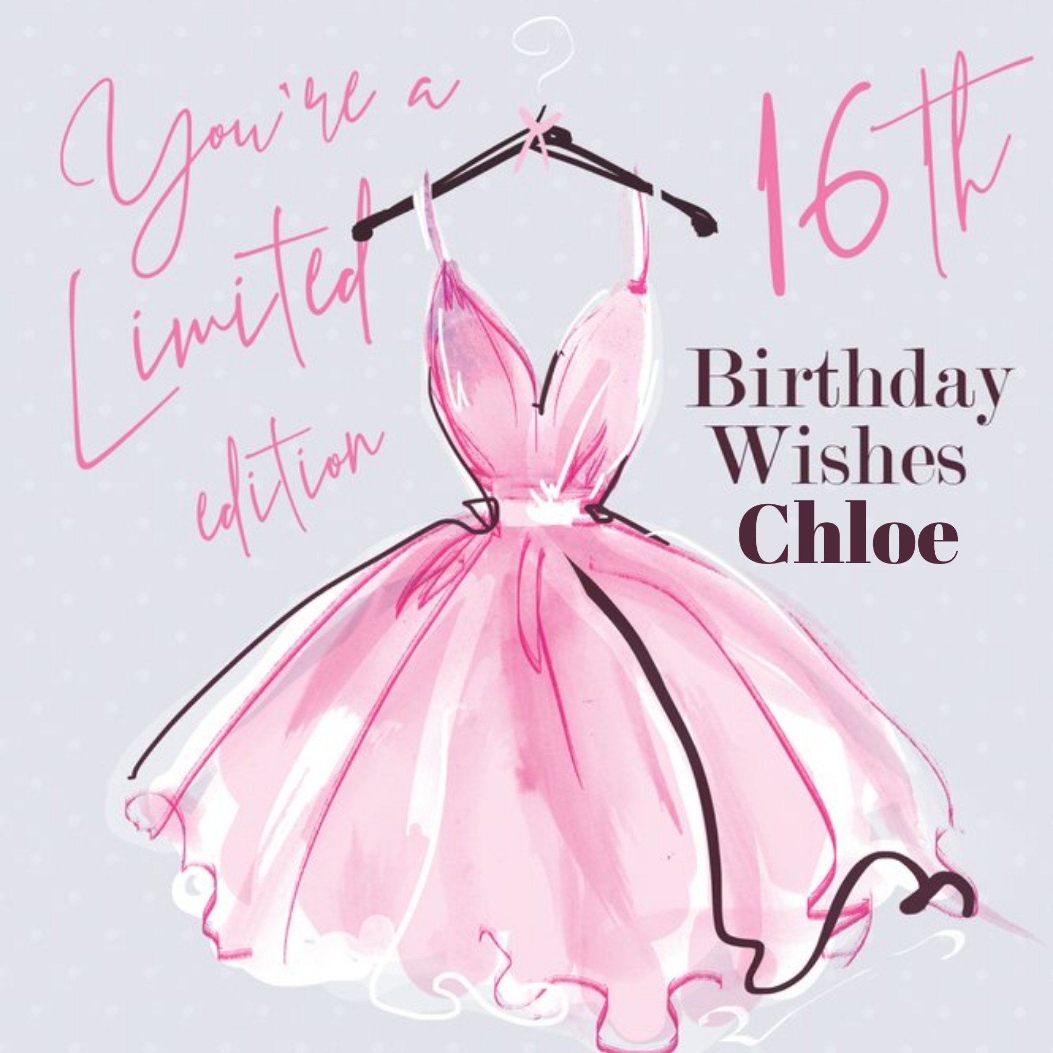 Moonpig Fashion Illustration You're A Limited Edition 16th Birthday Wishes Card