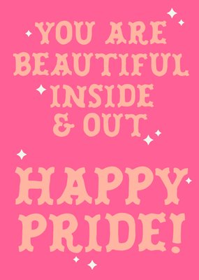 Beautiful Inside And Out Positivity Typographic Pride Card