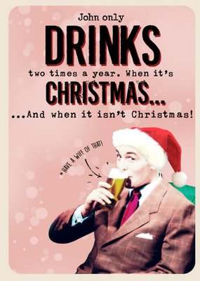 Drinks And Christmas Personalised Joke Card