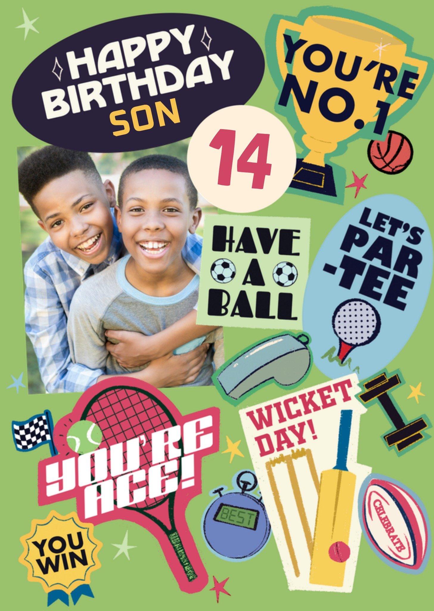Moonpig Have A Ball Son 14 Today Photo Upload Birthday Card
