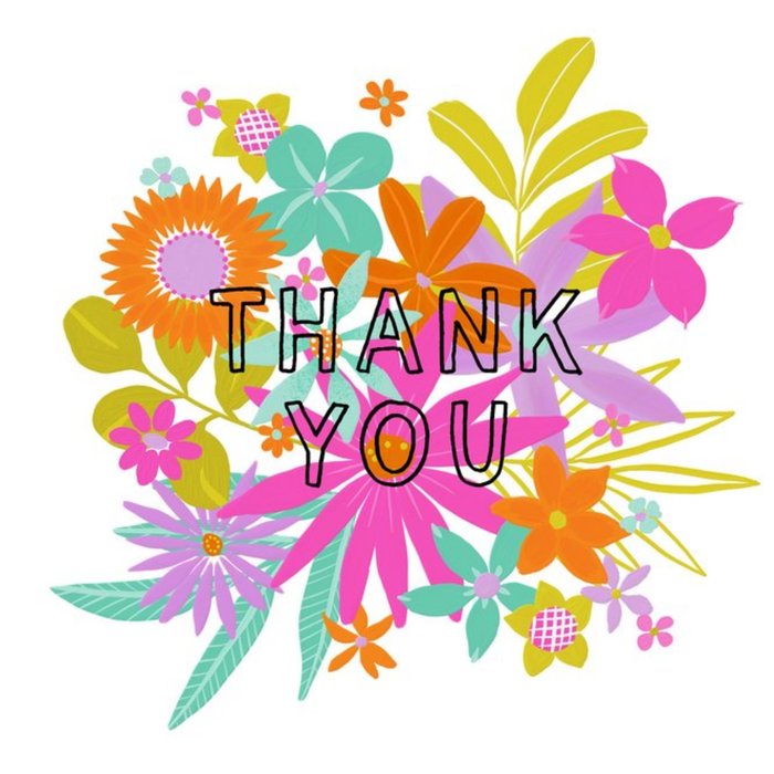 Gabriel Neil Colourful Flowers Thank You Card