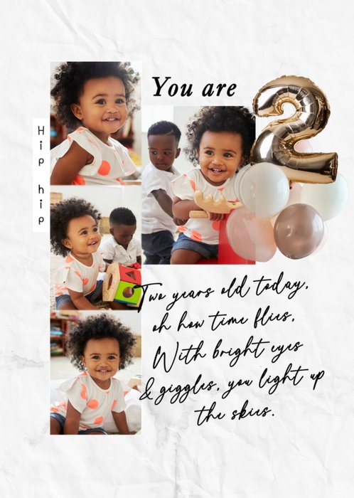 Two Years Old Today Photo Upload Birthday Card