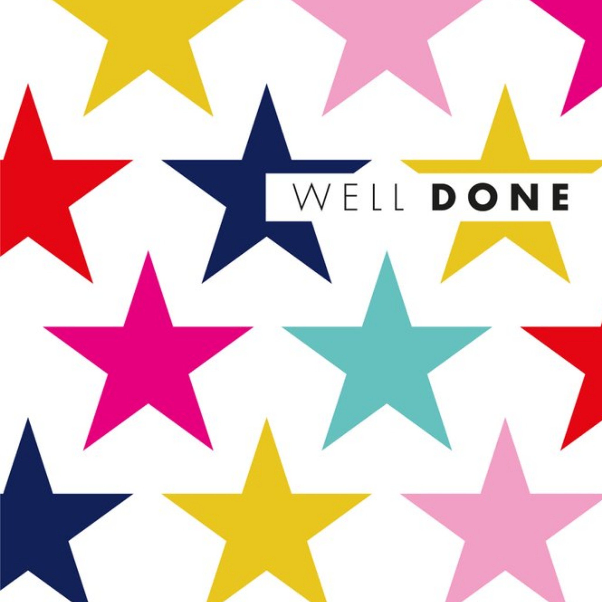 Moonpig Modern Abstract Coloured Small Stars Well Done Card