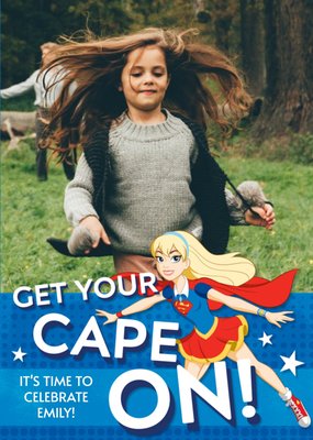 Supergirl Birthday photo upload and activity card