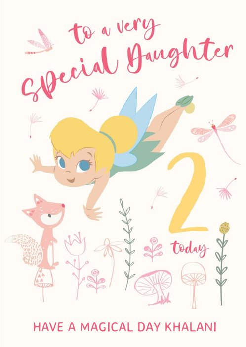 Disney Tinkerbell To A Very Special Daughter 2 Today Birthday Card