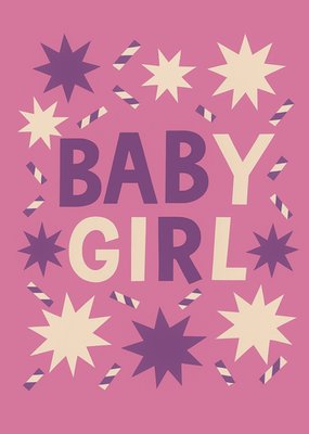 Baby Girl Bold Typography Illustrated Card
