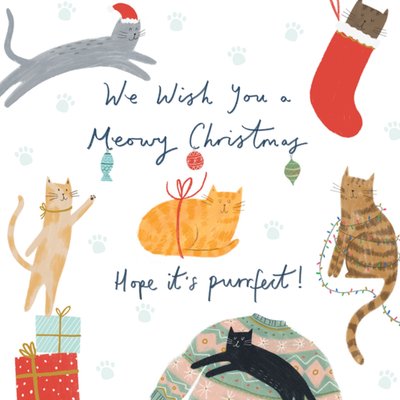 We Wish You A Meowy Christmas Card