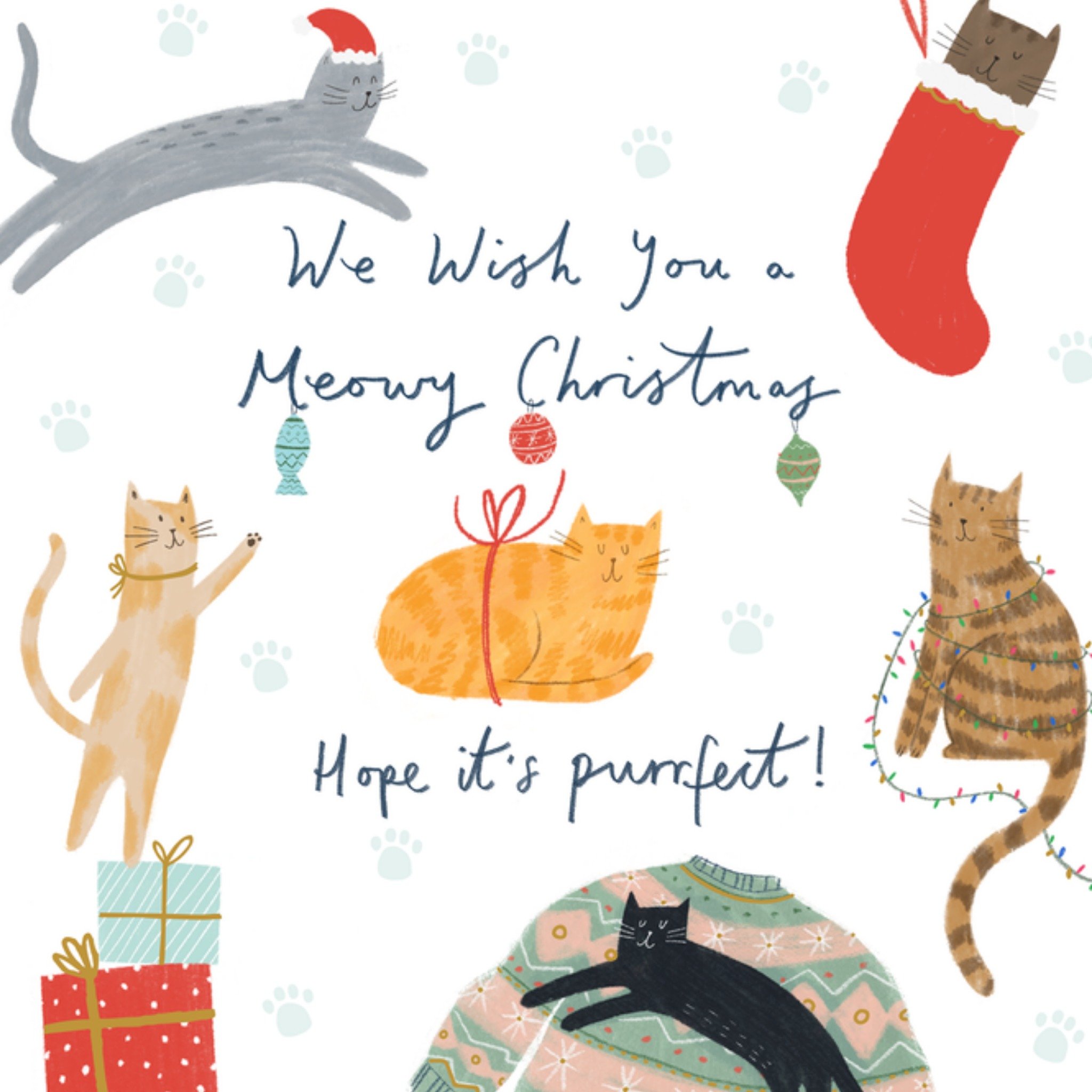 Moonpig We Wish You A Meowy Christmas Card