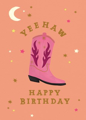 Scribbler Yee Haw Happy Birthday Illustrated Cowboy Boots Card