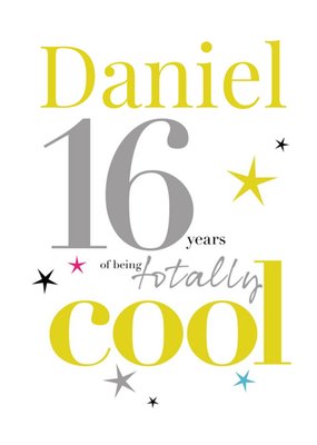 Papagrazi Bright Typographic 16th Customisable Birthday Card