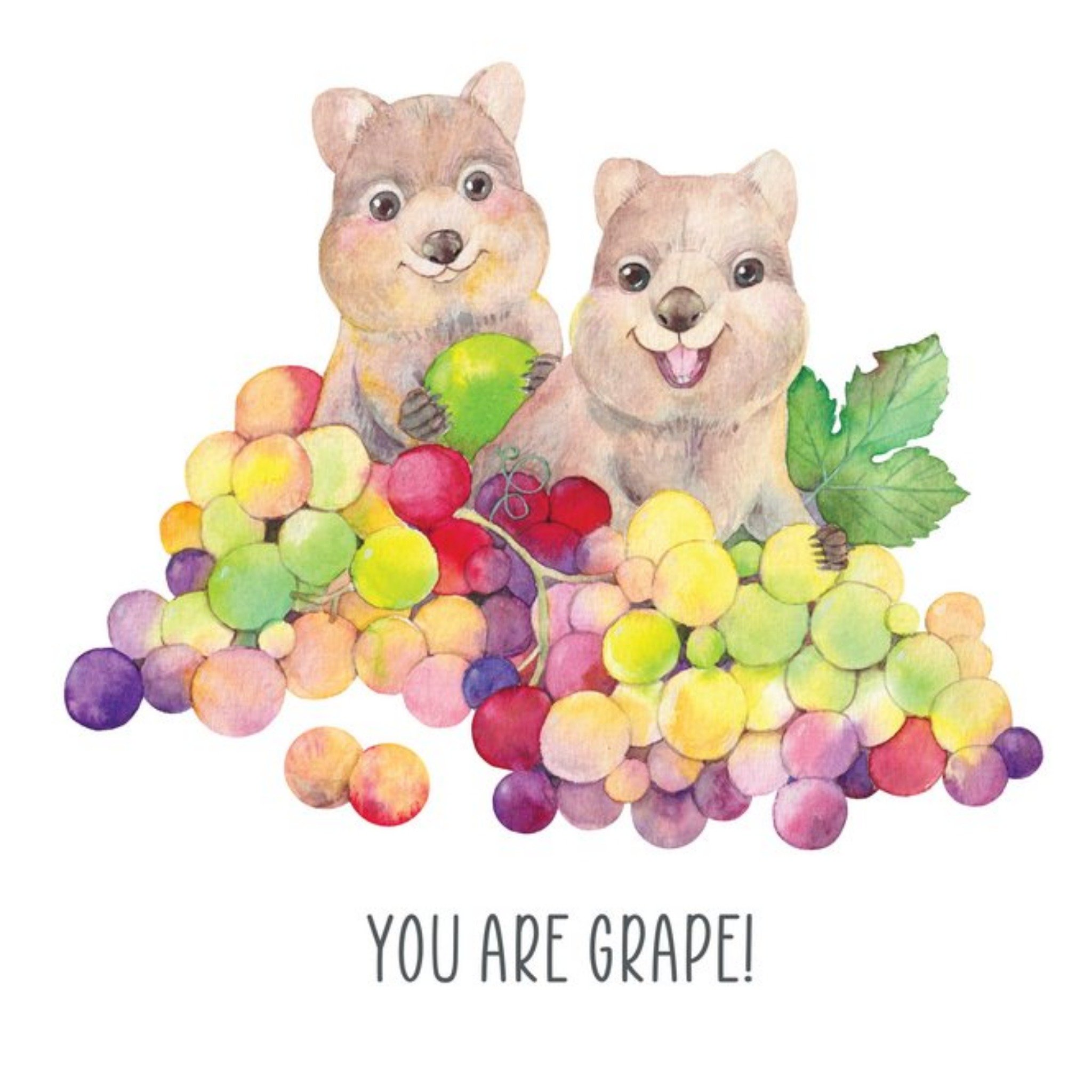 Moonpig Watercolour By Cat Grape Pun Just A Note Card