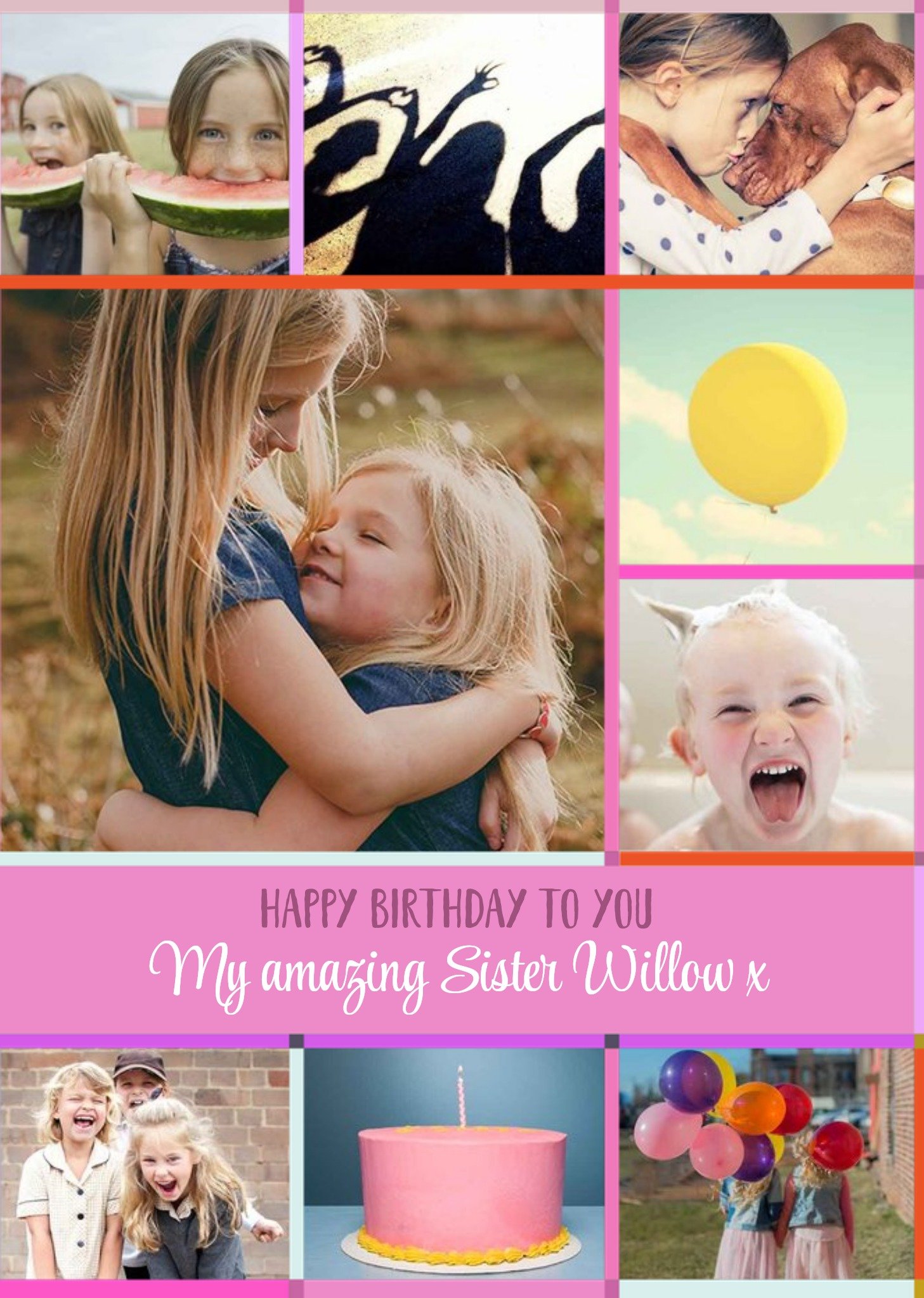 Moonpig Multiple Photo Upload Grid Happy Birthday To You My Amazing Sister Card