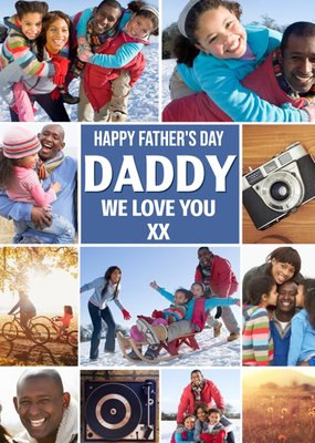 Modern Framed Photo Upload Father's Day Card