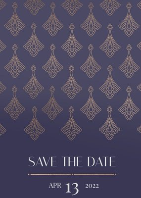 Art Deco Geometric Pattern Save The Date Wedding Card