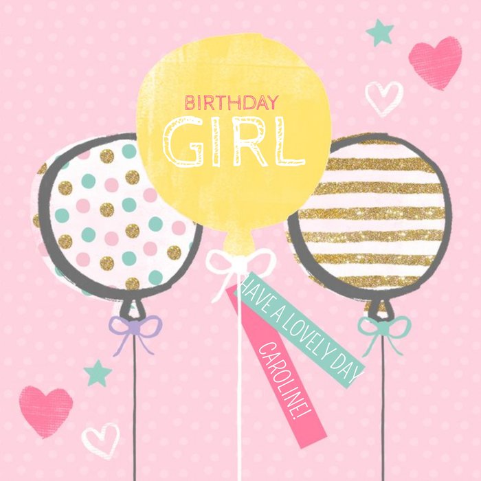 Bunch Of Balloons Birthday Girl Card