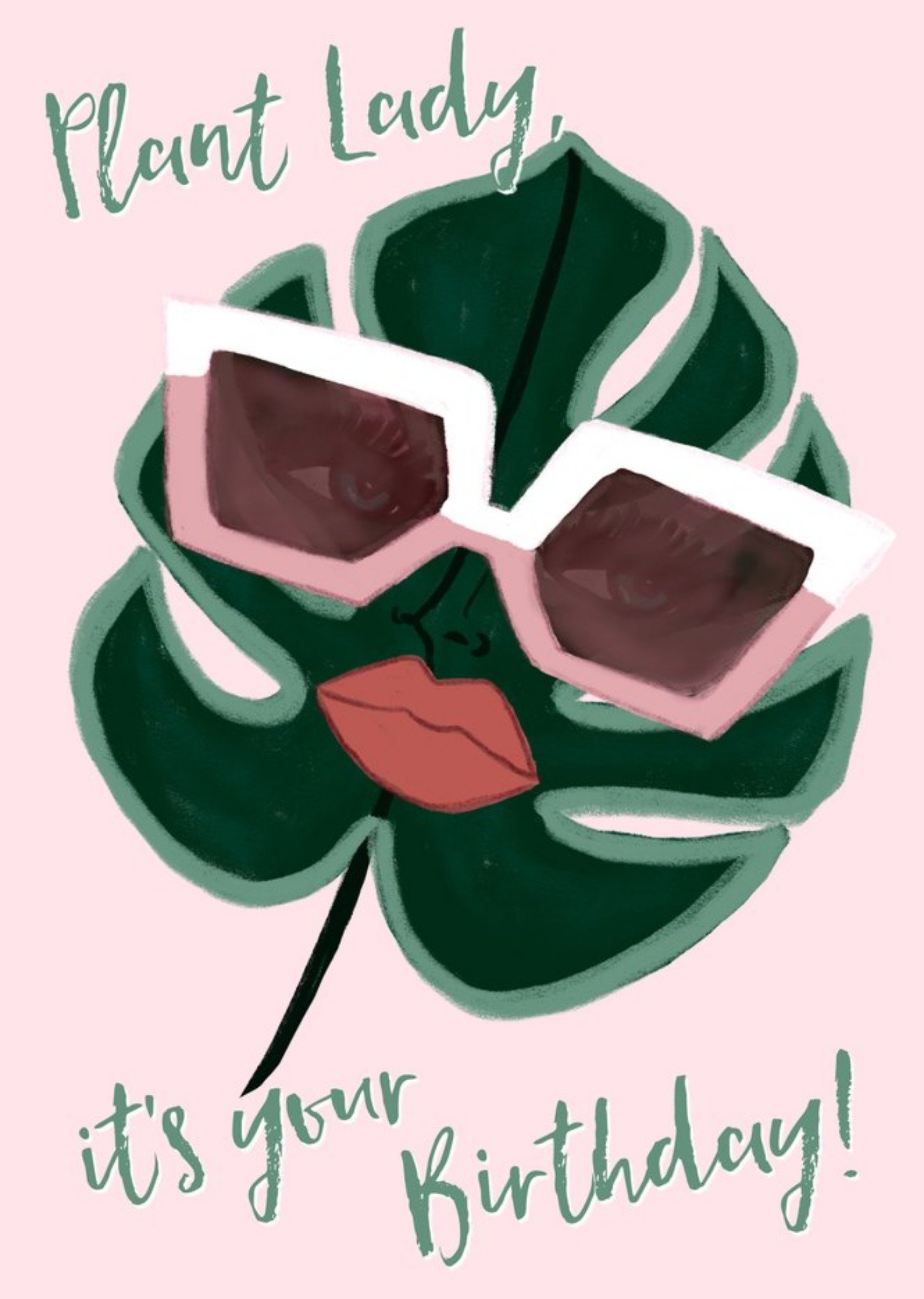 Moonpig Bouffants And Broken Hearts Plant Lady Birthday Card