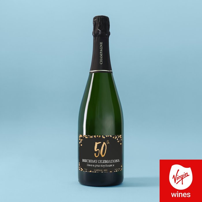 Personalised 50th Birthday Champagne 75cl