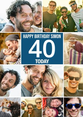 Multiple Photo Upload Happy 40th Birthday Card