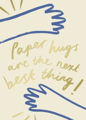 Illustration Of Hands With Handwritten Typography Thinking Of You Postcard