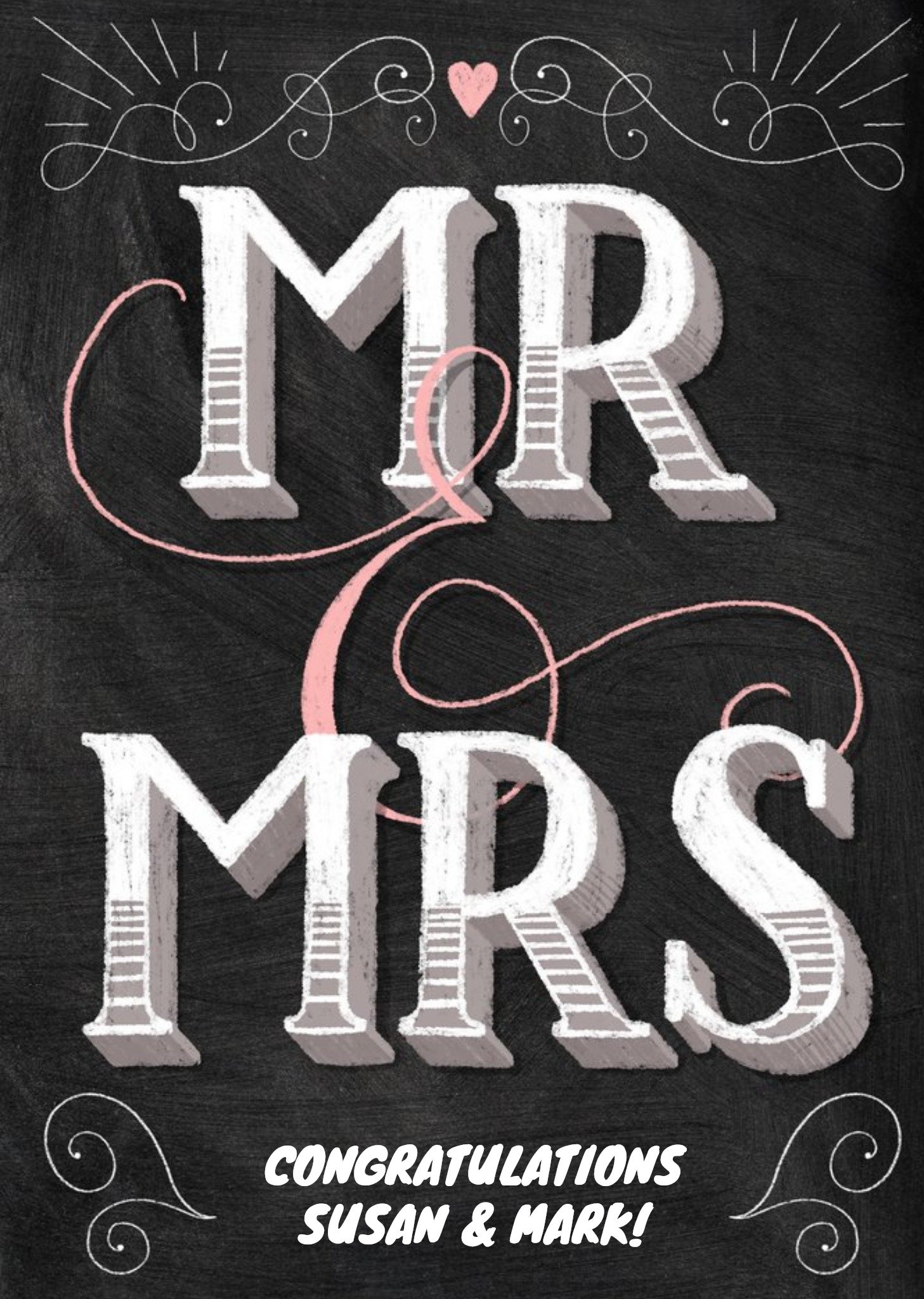 Moonpig Congrats Mr. & Mrs. On Your Wedding Card