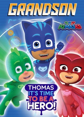 PJ Masks Birthday Card - It's time to be a HERO! - Grandson