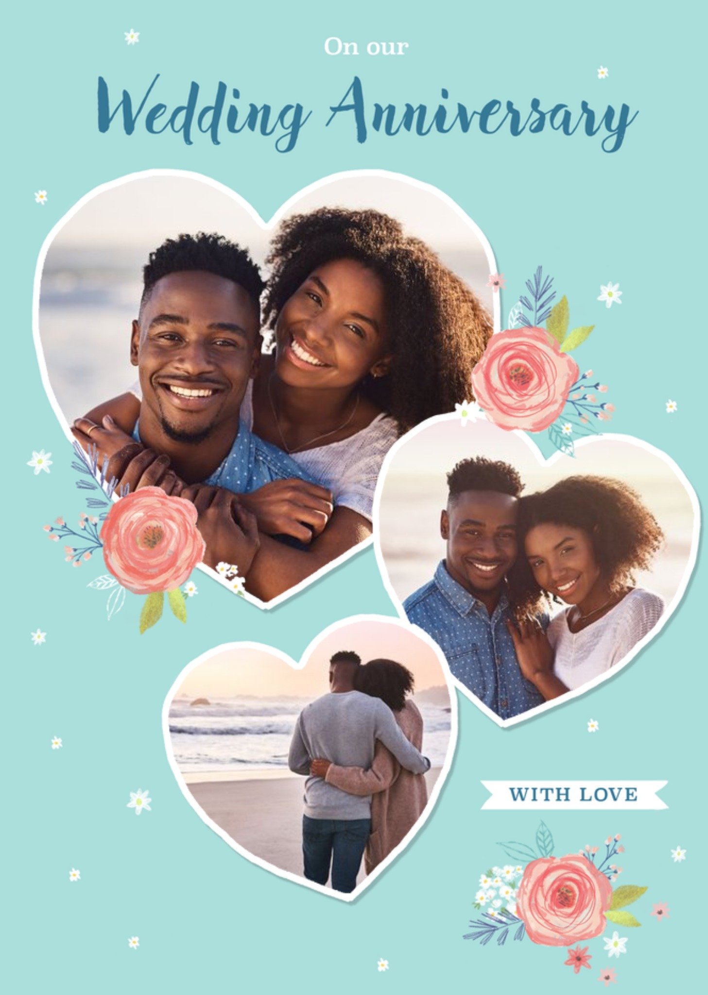 Moonpig Love Heart Photo Upload Wedding Anniversary Card