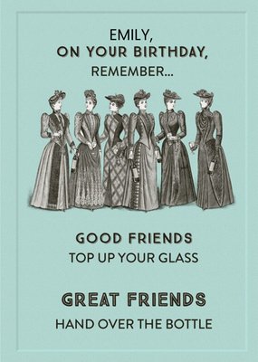 Funny Retro Birthday Card Good friends Great Friends