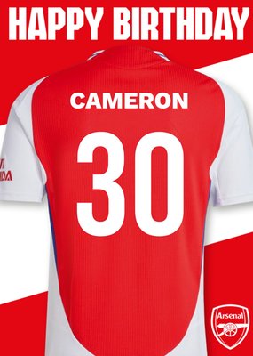 No 30 Arsenal Jersey Happy Birthday Card