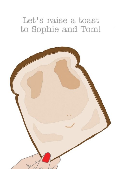 Raising A Toast Illustration Wedding Card