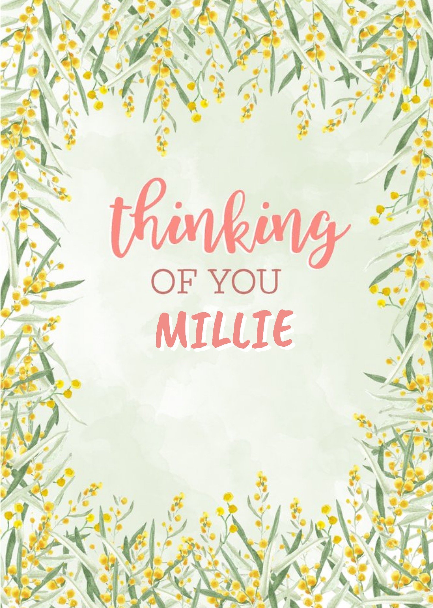 Moonpig Ivy Cottage Studio Sundae Illustration Floral Thinking Of You Card
