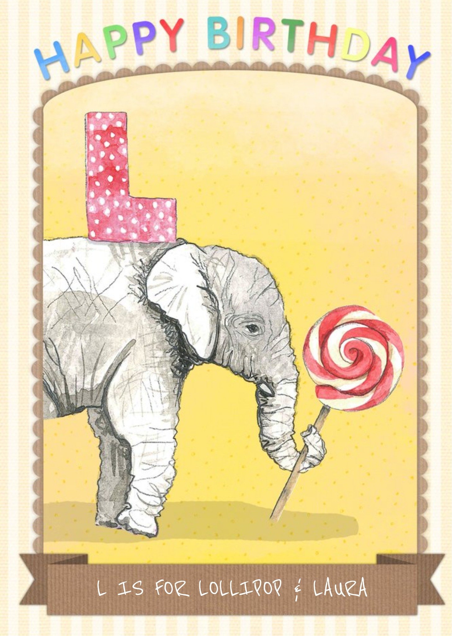 Moonpig Alphabet Animal Antics L Is For Personalised Happy Birthday Card For Kids