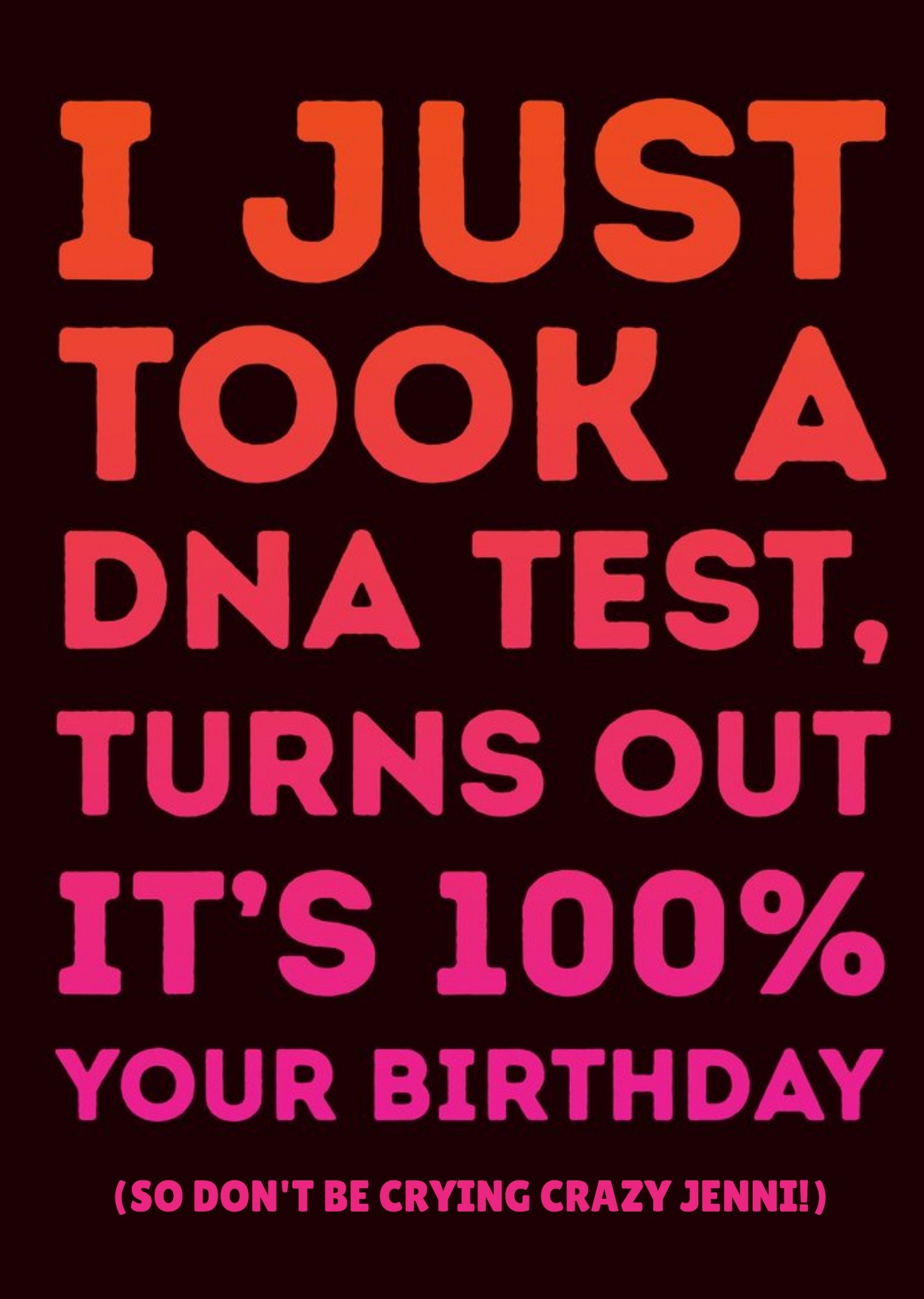 Moonpig Funny Topical Lizzo Dna Test 100% Your Birthday Card