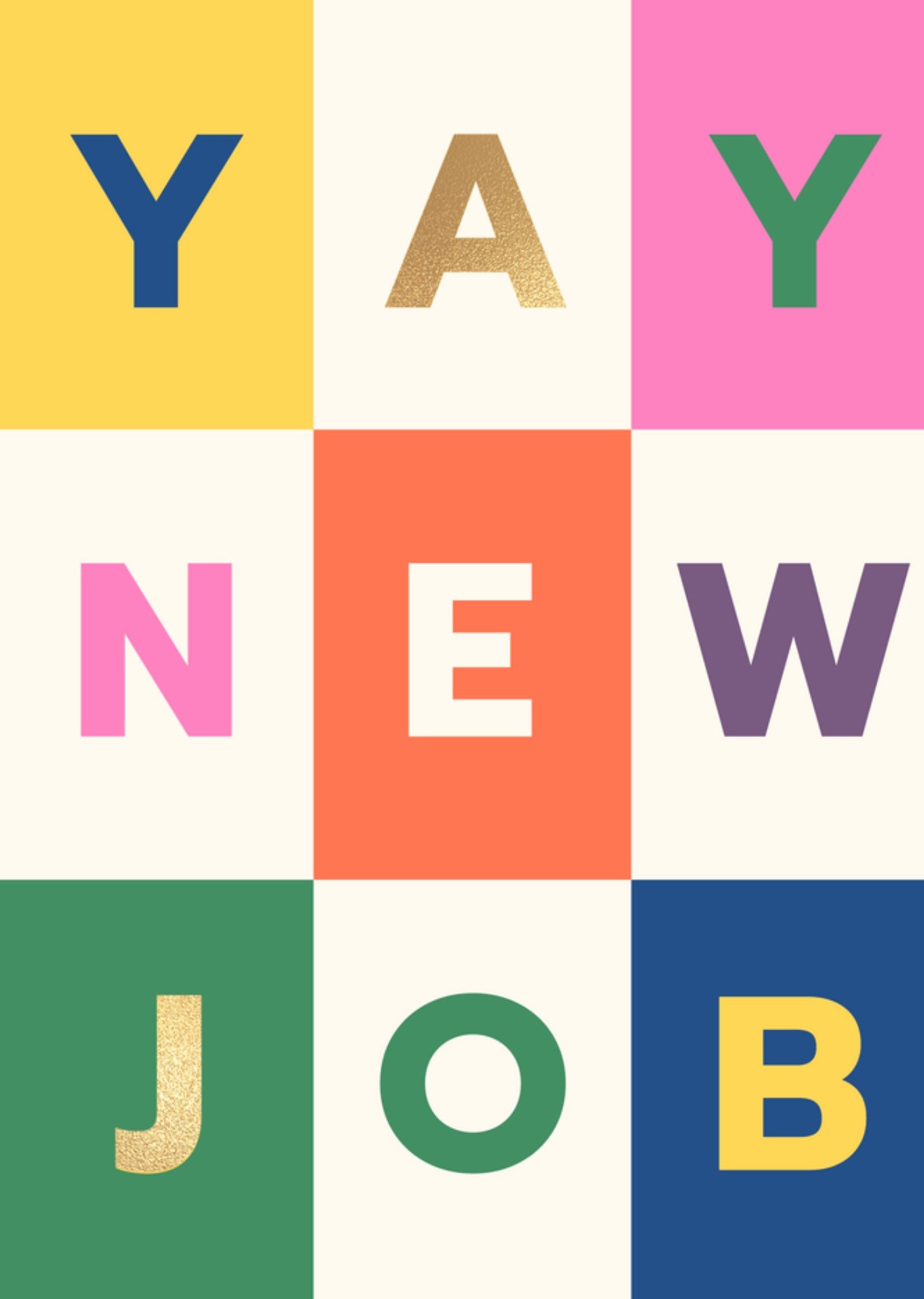 Moonpig Yay New Job Colour Block Card