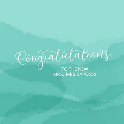 Green Hills Congratulations Personalised Wedding Day Card