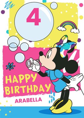 Disney Mickey And Friends Personalised 4Th Birthday Card