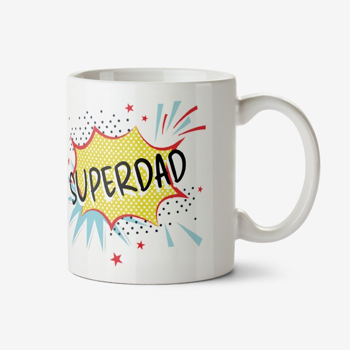 Typographic Superdad Personalised Photo Upload Mug
