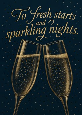 Fresh Starts And Sparking Nights New Year Card