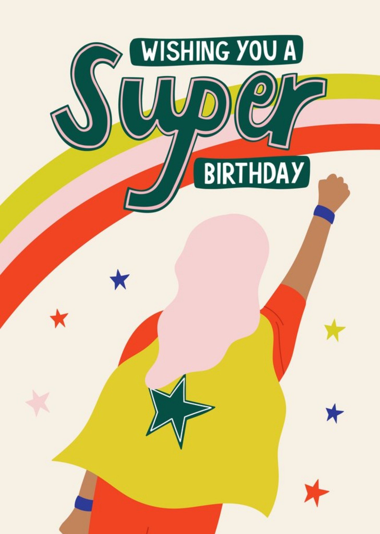 Moonpig Illustrated Character In Cape Super Birthday Card