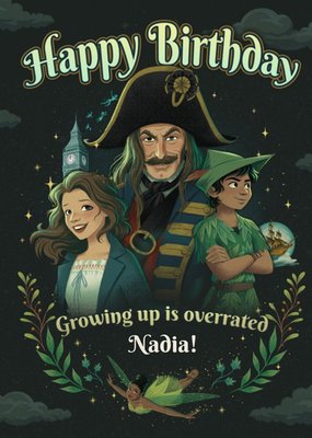 Peter Pan And Wendy Disney Birthday Card