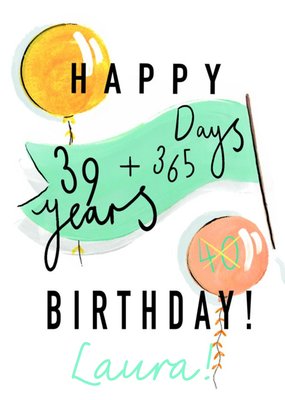 Katie Hickey Funny Illustrated 40th Birthday Card