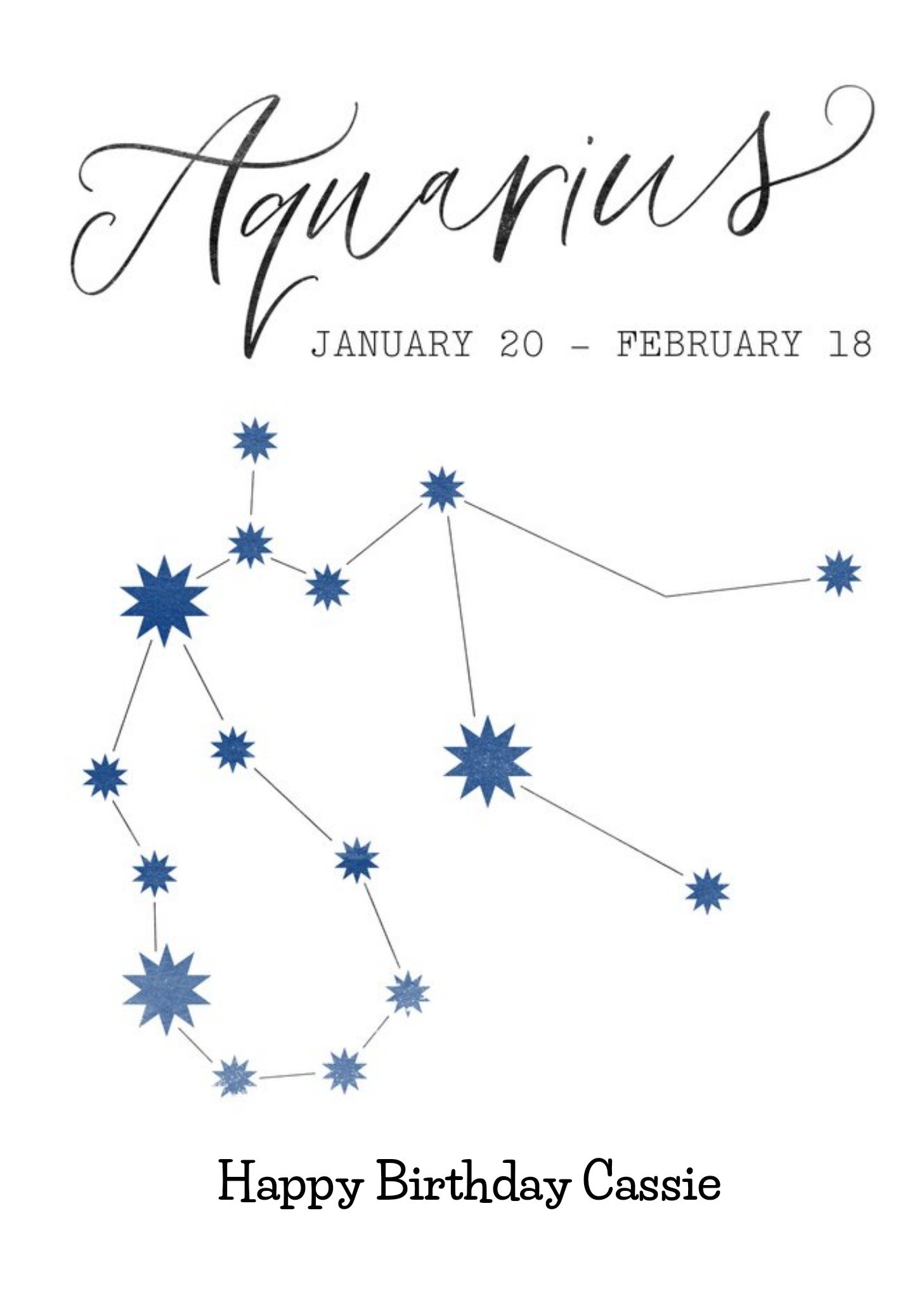 Moonpig Aquarius Zodiac Sign Birthday Card